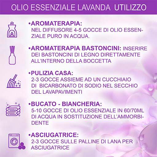 Olio essenziale Lavanda vera 100% naturale per ambienti